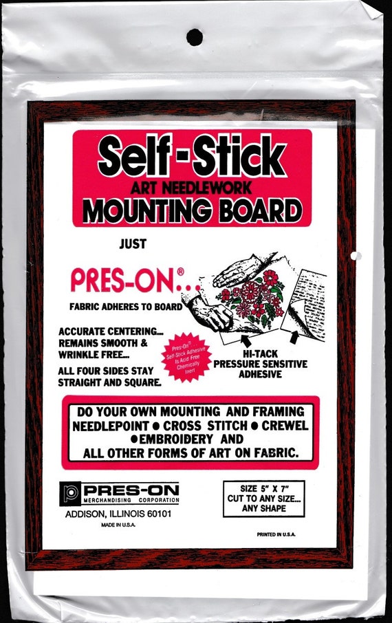 Self-Stick Mounting Board for Art and Needlework. 5 x 7.