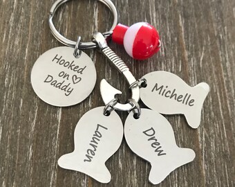 gift for dad hook keychain Details about / Jewelry Fishing keychain Father/'s Day keychain