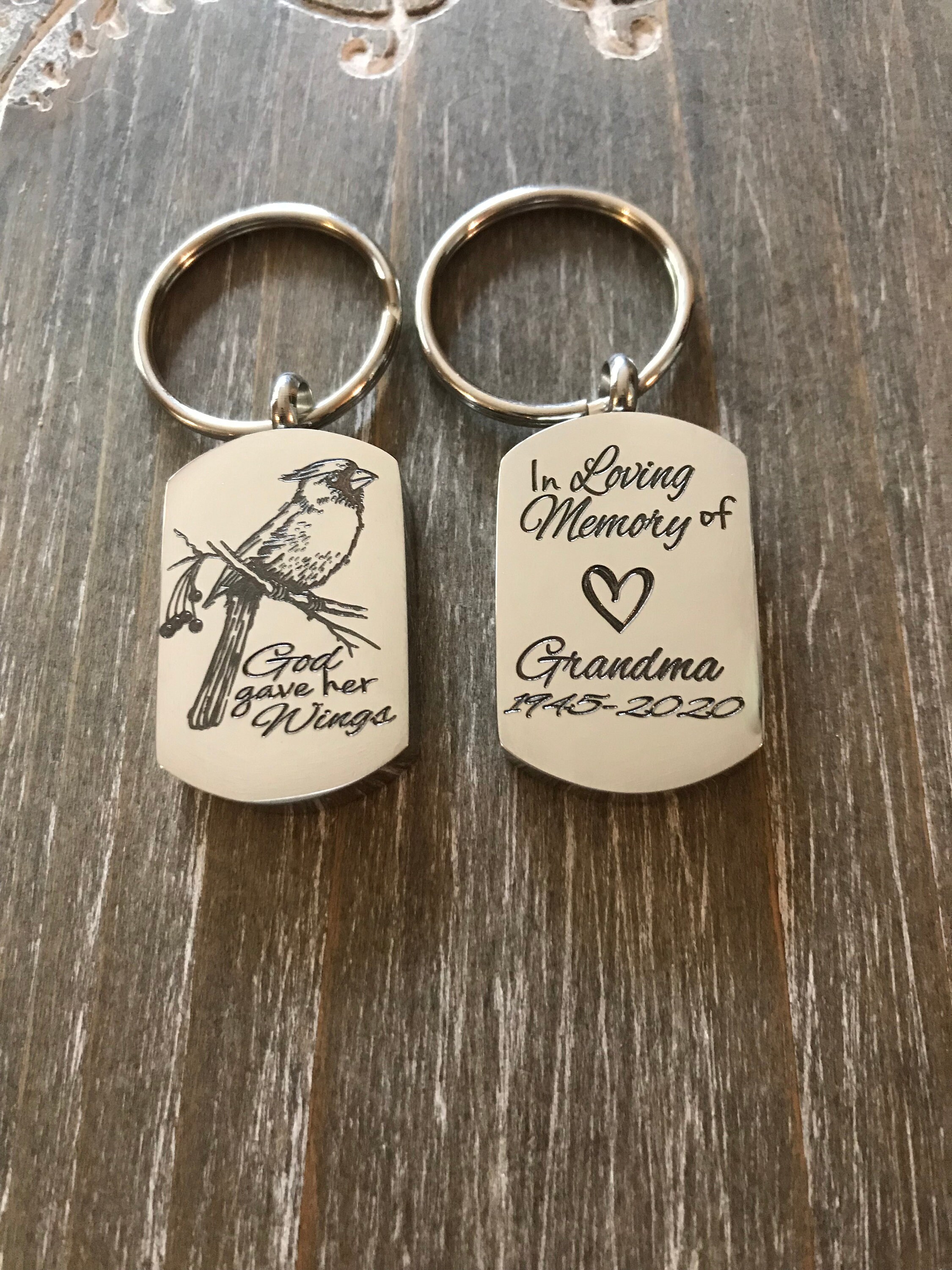 Cardinal urn Memorial Keychain personalized name memorial Key Etsy