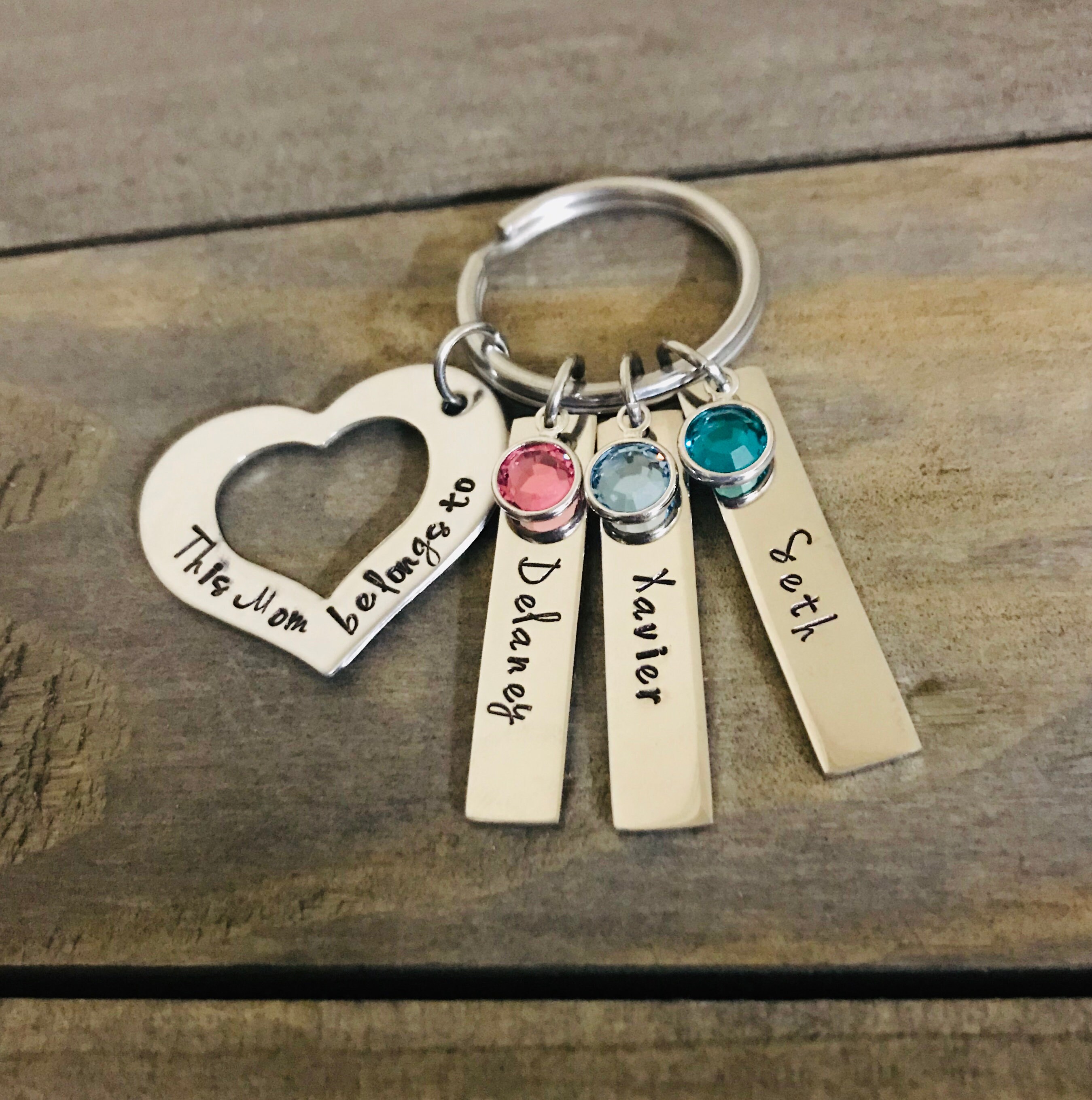 Mother Key chain Gift / Mother Mom jewelry / child's name Keychain