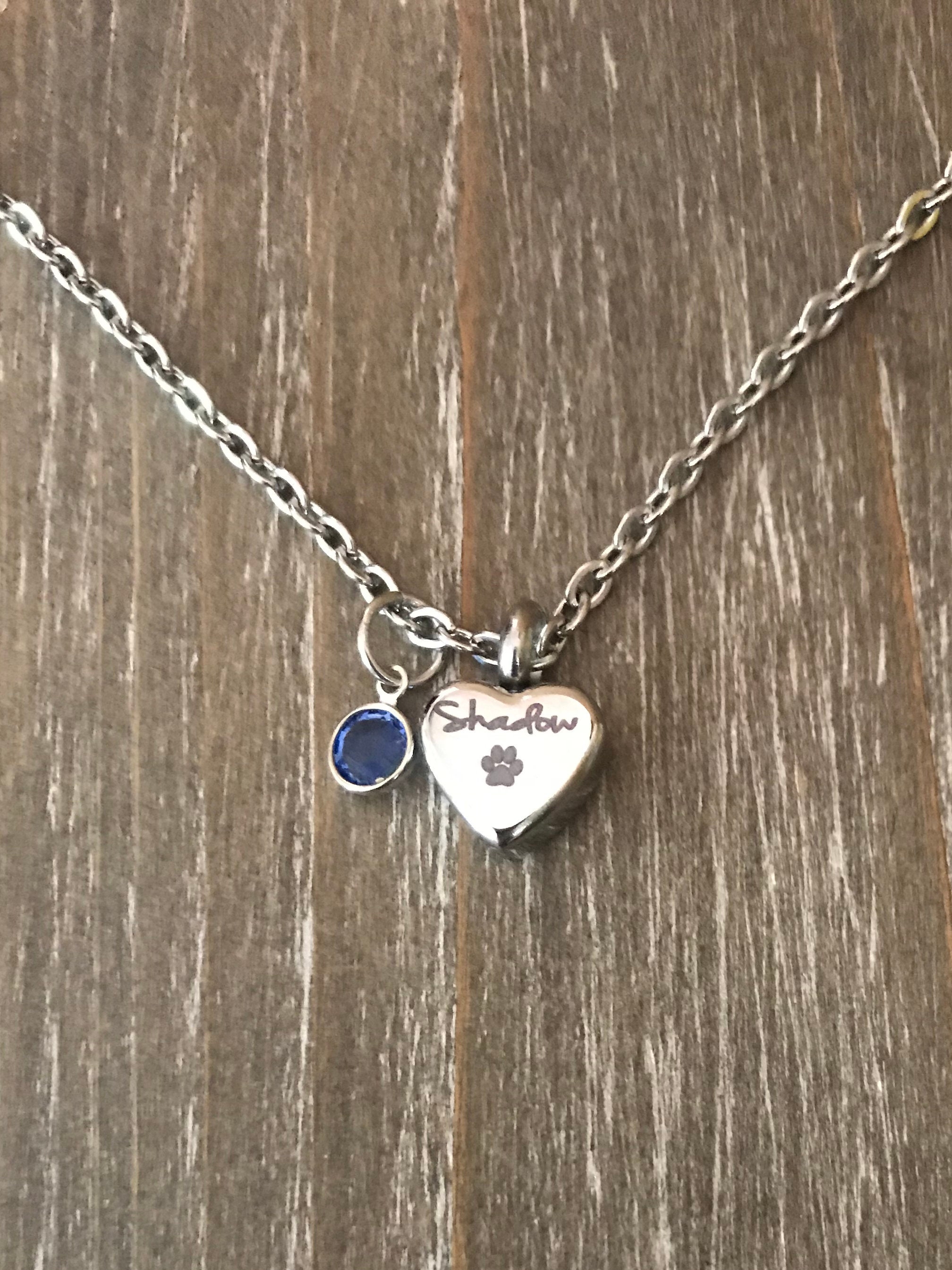 Pet Cremation Jewelry Pet Urn Ashes Necklace Pet Memorial Etsy