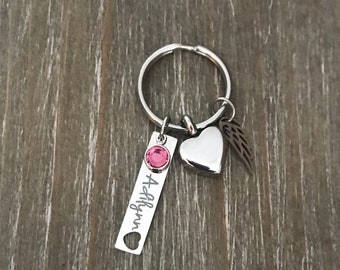 Memorial cremation jewelry urn ashes Keychain, memorial Key chain cremation urn loss of Mother Daughter Son Grandma Dad Child Sympathy Gift