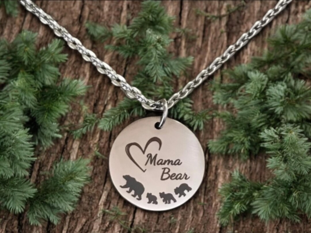 Mama Bear Necklace With Cubs, 1 2 3 4 5 6 Baby Cubs Necklace, Mama Bear ...