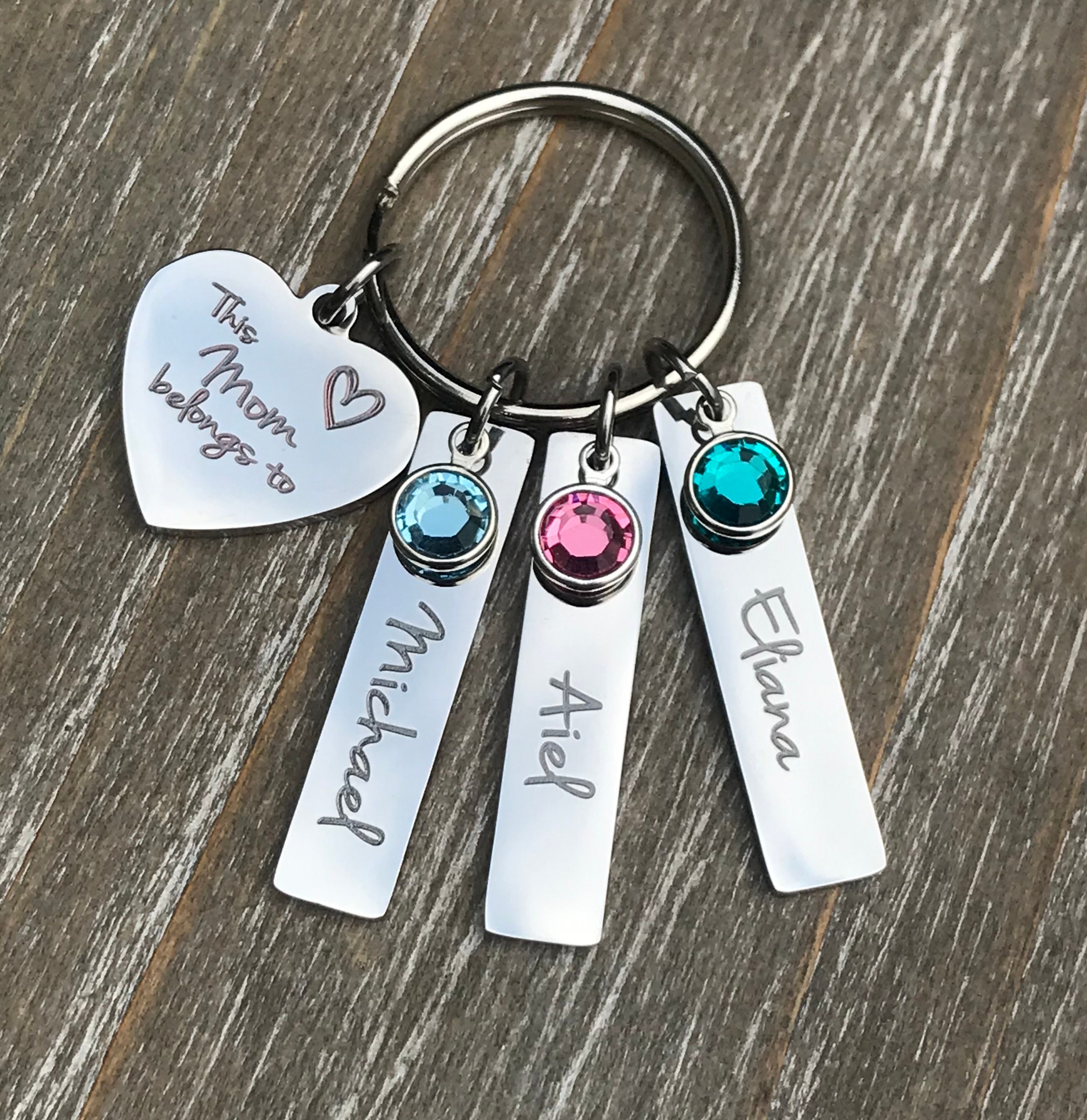 Mother Key chain Gift / Mother Mom jewelry / child's name Keychain