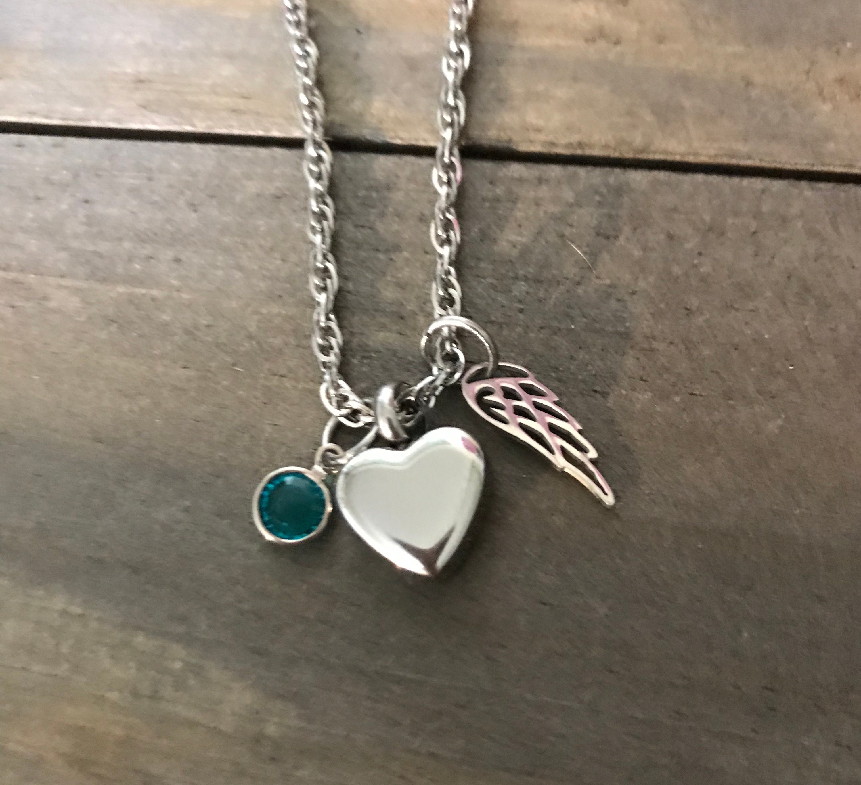 Heart cremation jewelry urn ashes necklace, memorial necklace