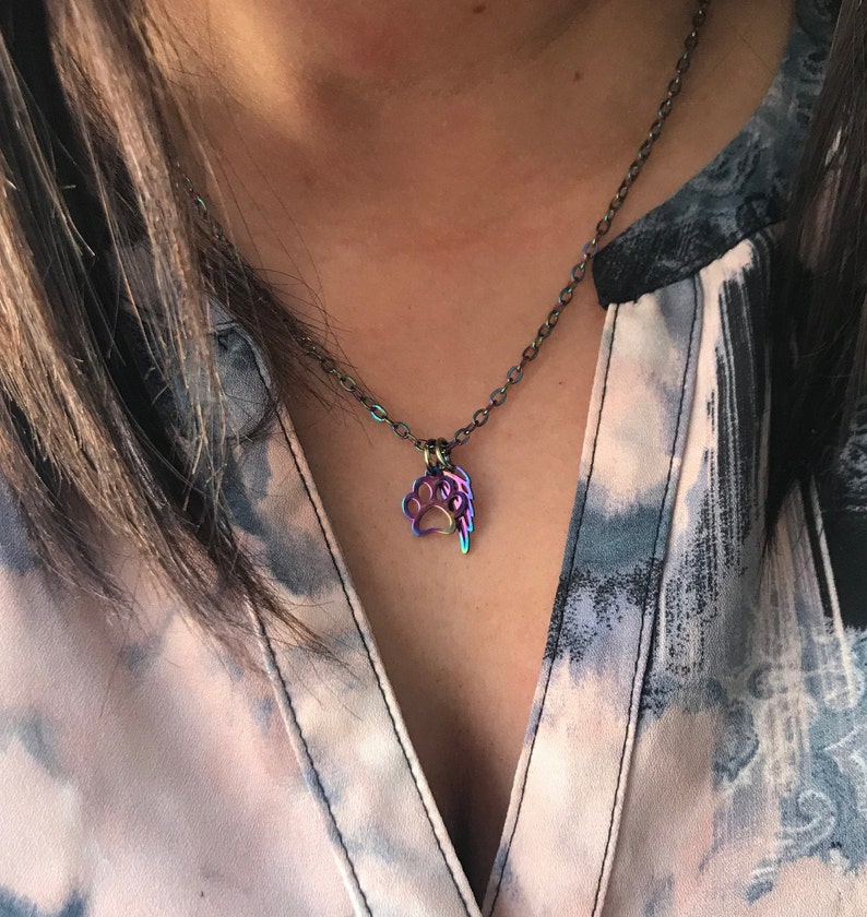 Pet sympathy cat memorial Loss of Dog memorial Jewelry Rainbow Bridge Pet necklace Dog loss gifts necklace gift Pet memorial necklace