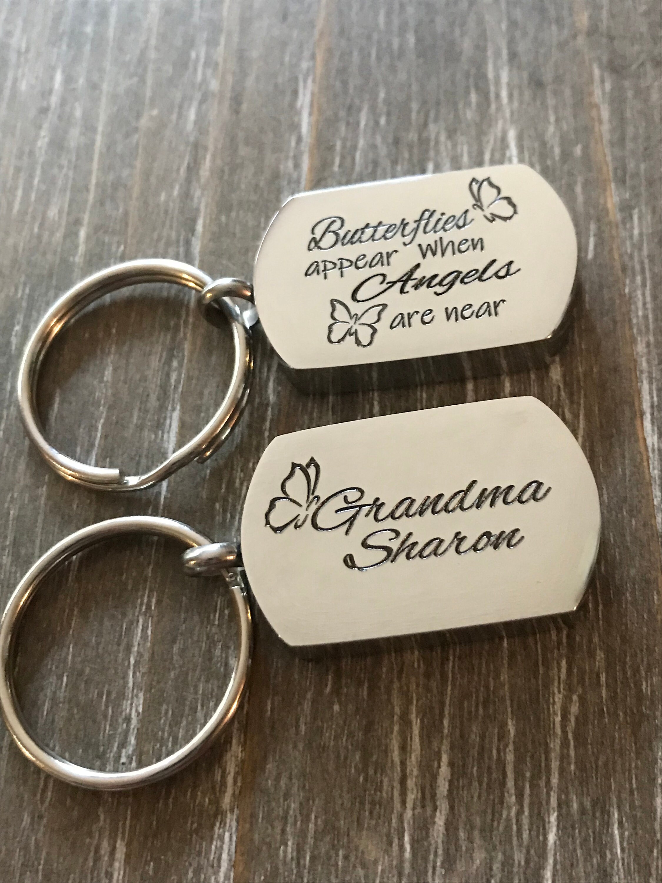 Butterfly Memorial urn Keychain personalized name Key chain Etsy