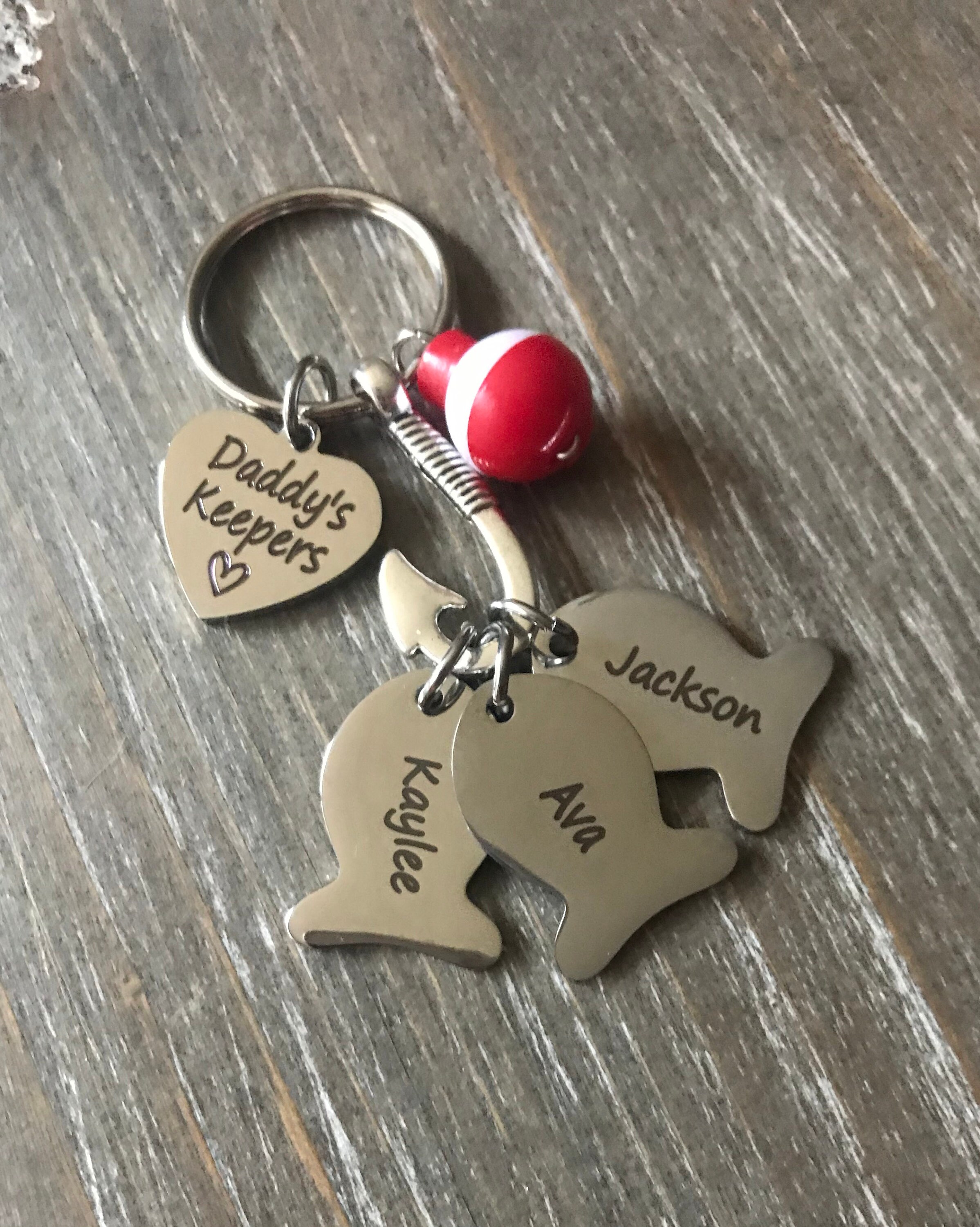 Dad//Papa fish keychain Stamped fish keychain fishing buddies papa keychain keychain grandpa keychain Stamped Jewelry fish keychain stamped fish grandkids