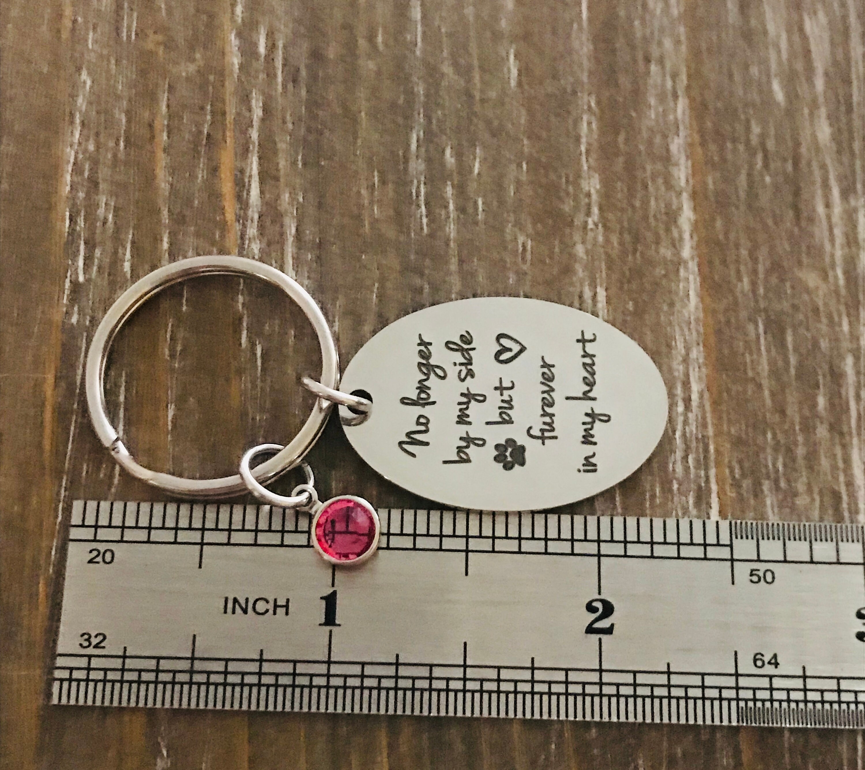 Pet Memorial Keychain – Engraved Paw Charm – Sympathy Gift For Dog Cat Loss – Stainless Steel