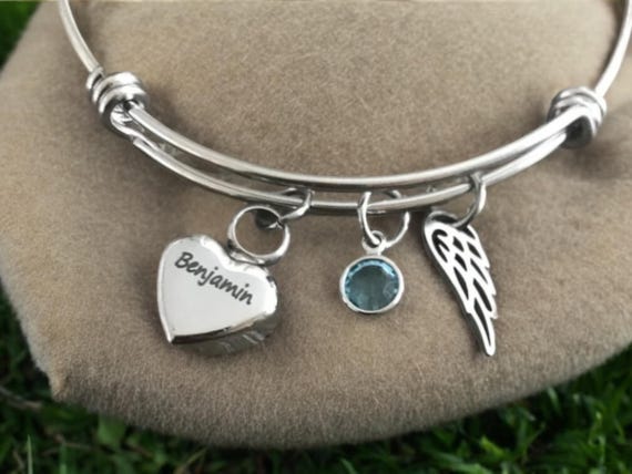 URN BRACELET, Cremation Bracelet Loss of Grandma Bracelet, Bereavement jewelry Remembrance loss personalized name bracelet for ashes gift