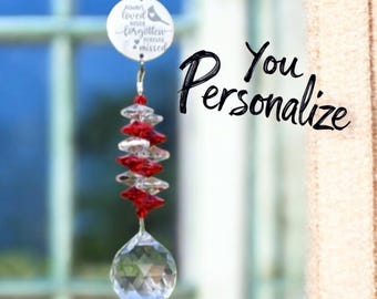 Personalized Cardinal Memorial Suncatcher, Custom Crystal Suncatcher with Cardinal, Memorial gift with name, Prism memorial keepsake,
