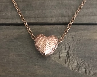 Rose Gold Heart Urn Necklace, Angel Wings Memorial Jewelry