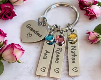 Custom Grandma Key chain / Grandma jewelry / Grandma Keychain / personalized Grandma Keychain /  Grandma 1 2 3 4 5 6  name  Keychain