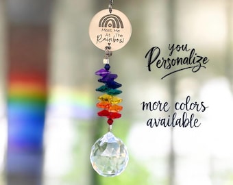 Personalized Rainbow Bridge Suncatcher, Pet Memorial Gift