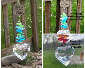 Personalized Suncatcher, Custom Crystal Sun catcher Grandma gift, Crystal rainbow window prism for Grandma, Grammy, Mother, Nana Gift