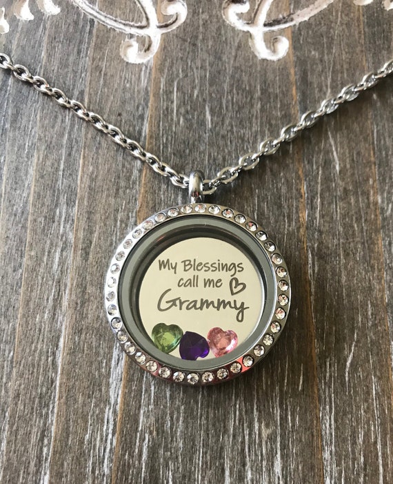 Floating Charm Locket Necklace, Birthstones Necklace, Mothers Necklace,  Grandma Necklace, Memorial Gift, Personalized Necklace Gift