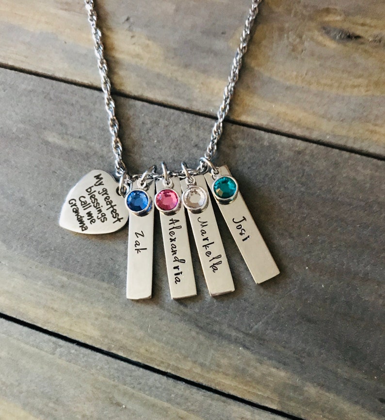 Personalized Grandma Grandchildren Name Necklace Gift / Etsy