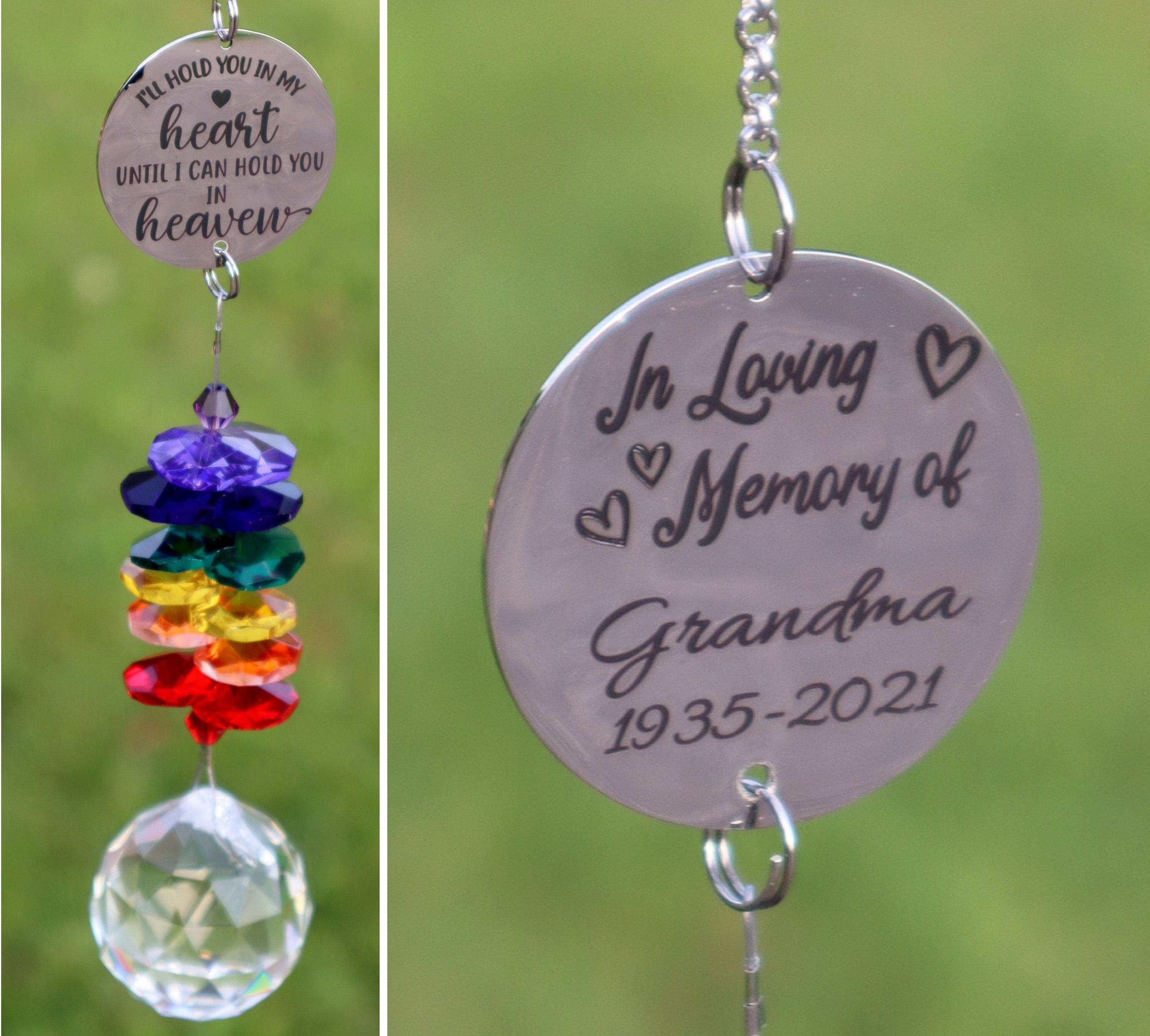 Personalized Memorial Suncatcher Custom Crystal Sun Catcher Etsy