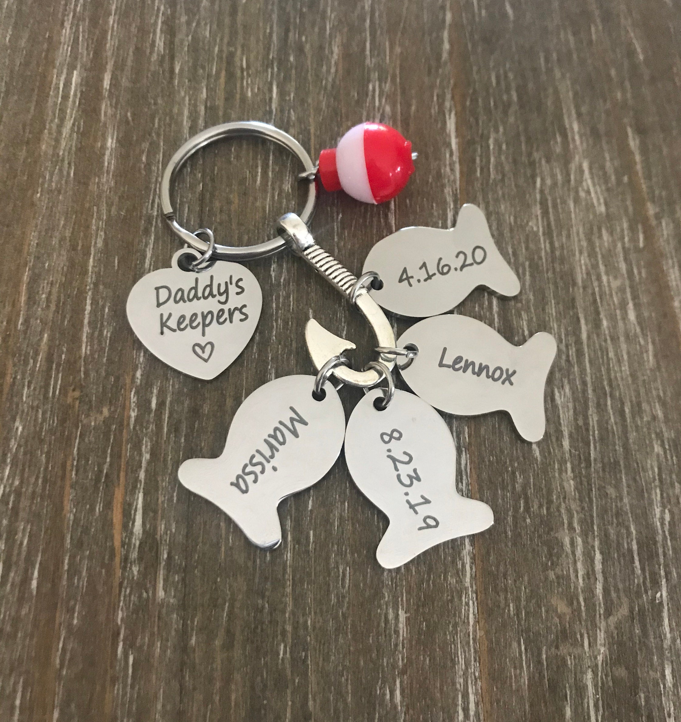 personalized name fish keychain / Father's day fishing keychain / Papa
