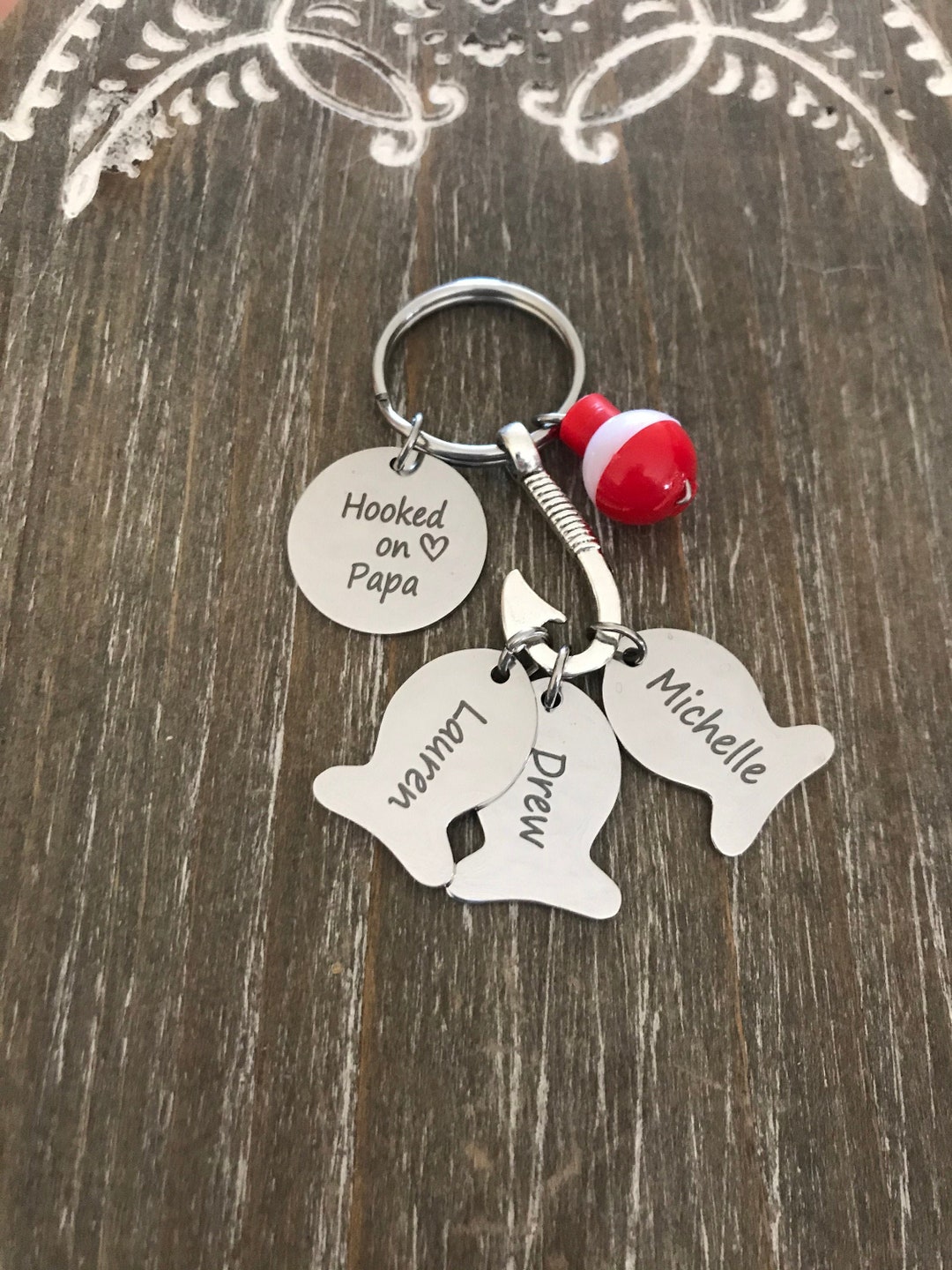 Custom Personalized Name Fishing Keychain With Fish Hook Tackle Lure ...
