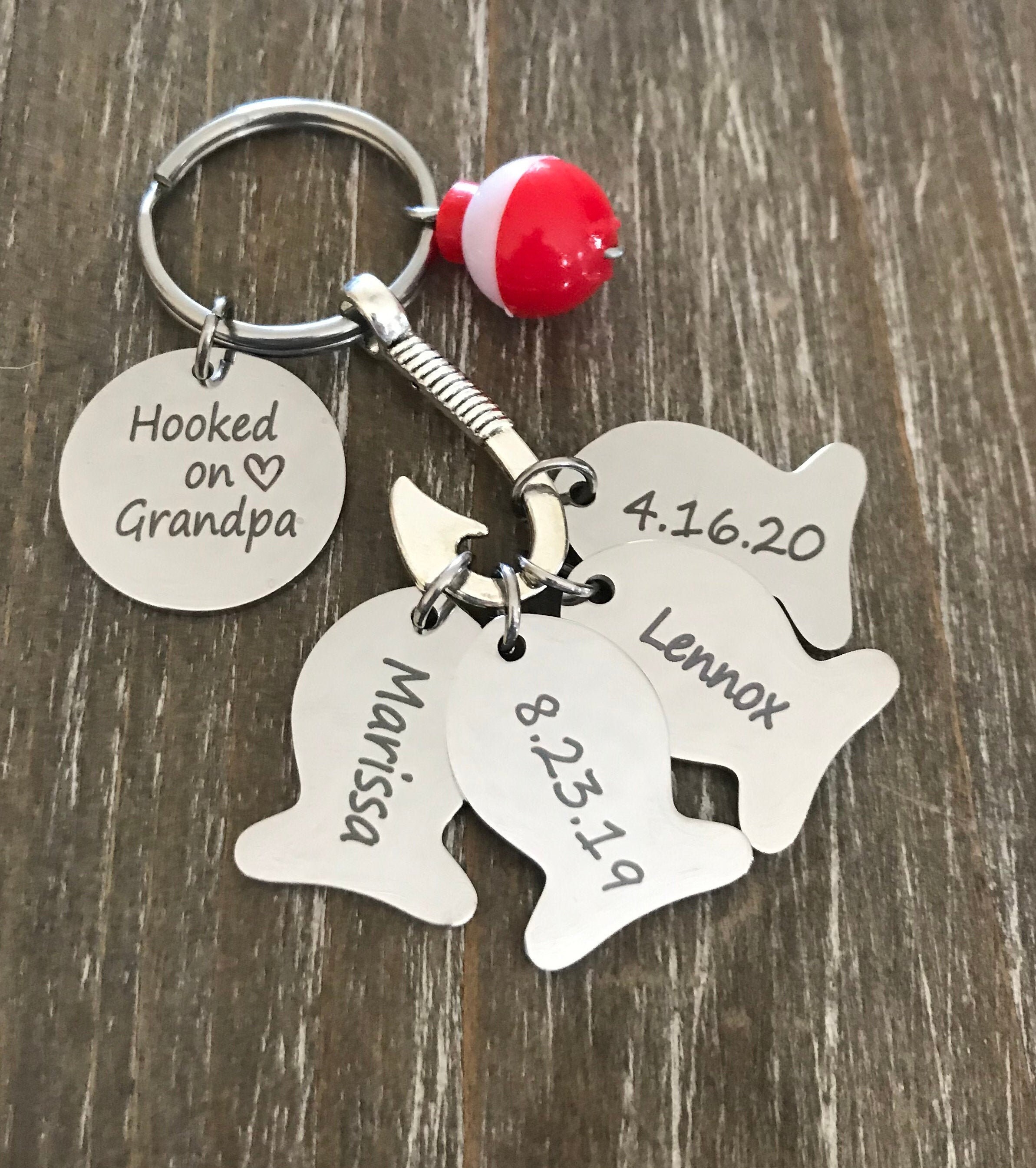 Download Father S Day Gift Personalized Grandpa Daddy Papa Keychain Gift Custom Fishing Hook Lure Name Keychain Fishing Grandpa Keychain