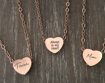 Urn Necklace for Human Ashes, Rose Gold Heart Cremation Necklace, Memorial Necklace, Cremation Jewelry, Ashes Necklace, Engraved Rose Gold