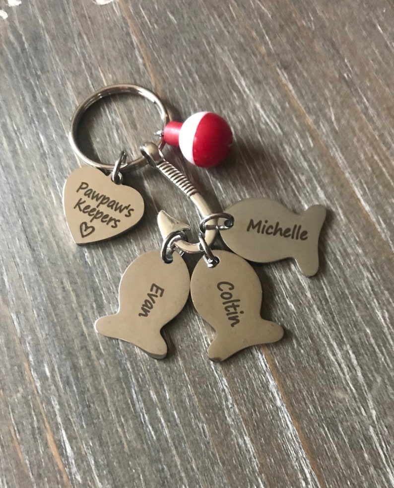 Dad//Papa fish keychain Stamped fish keychain fishing buddies papa keychain keychain grandpa keychain Stamped Jewelry fish keychain stamped fish grandkids