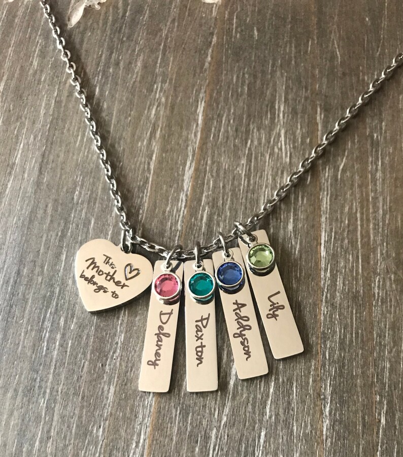Personalized Mommy Necklace Engraved Grandma Necklace Mother Name Necklace Mom 3 Names And 3 Birthstones Grandmother Jewelry Necklaces Jewelry