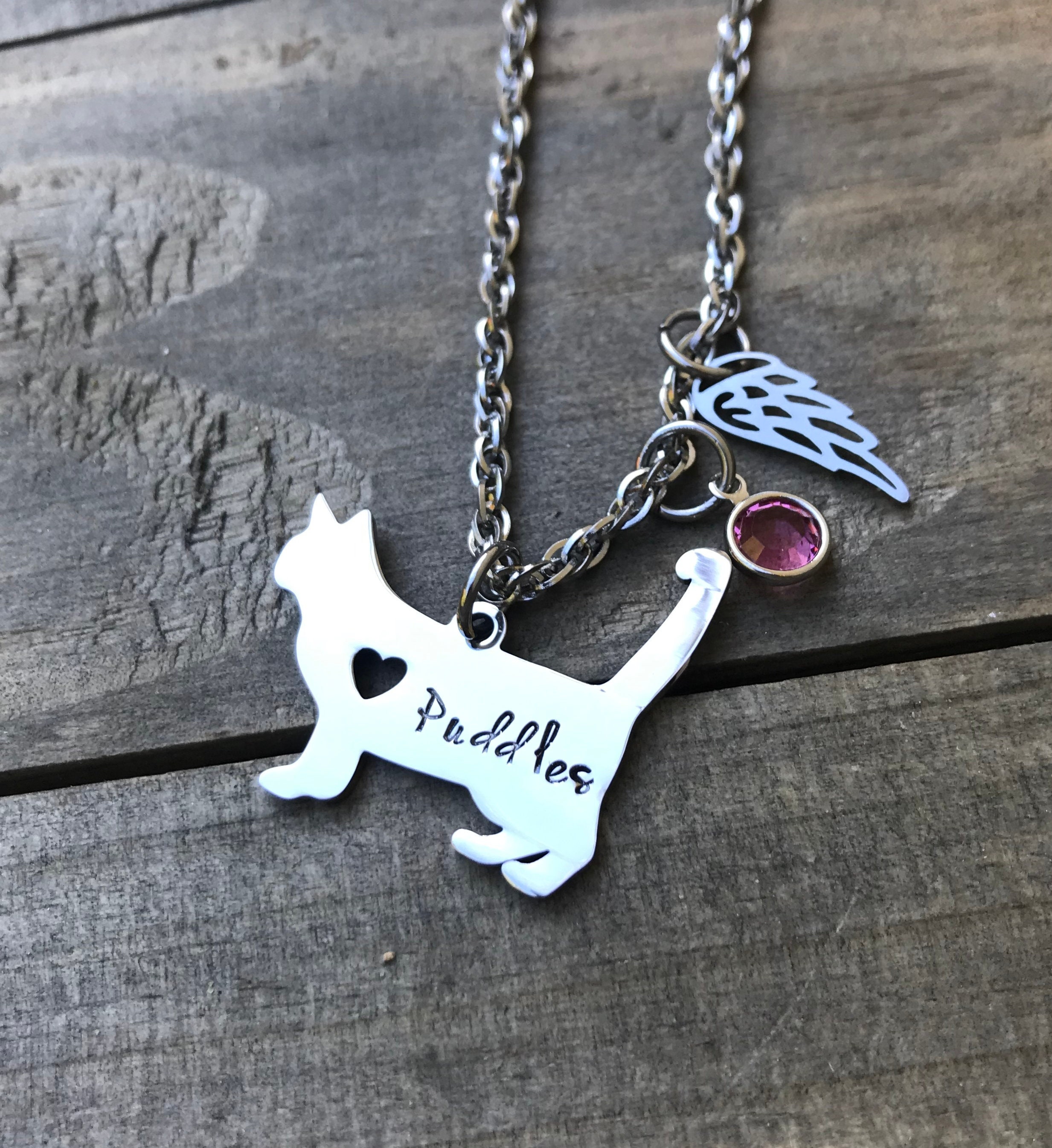 Cat Memorial Necklace, Loss of cat, Pet loss jewelry, pet gift, cat