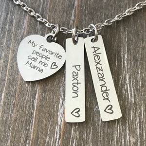 Personalized Mama Necklace /  1 2 3 4 5 6 Names / Mama jewelry / custom Momma necklace / Mama Necklace with names / Mother Grandma Mama Gift