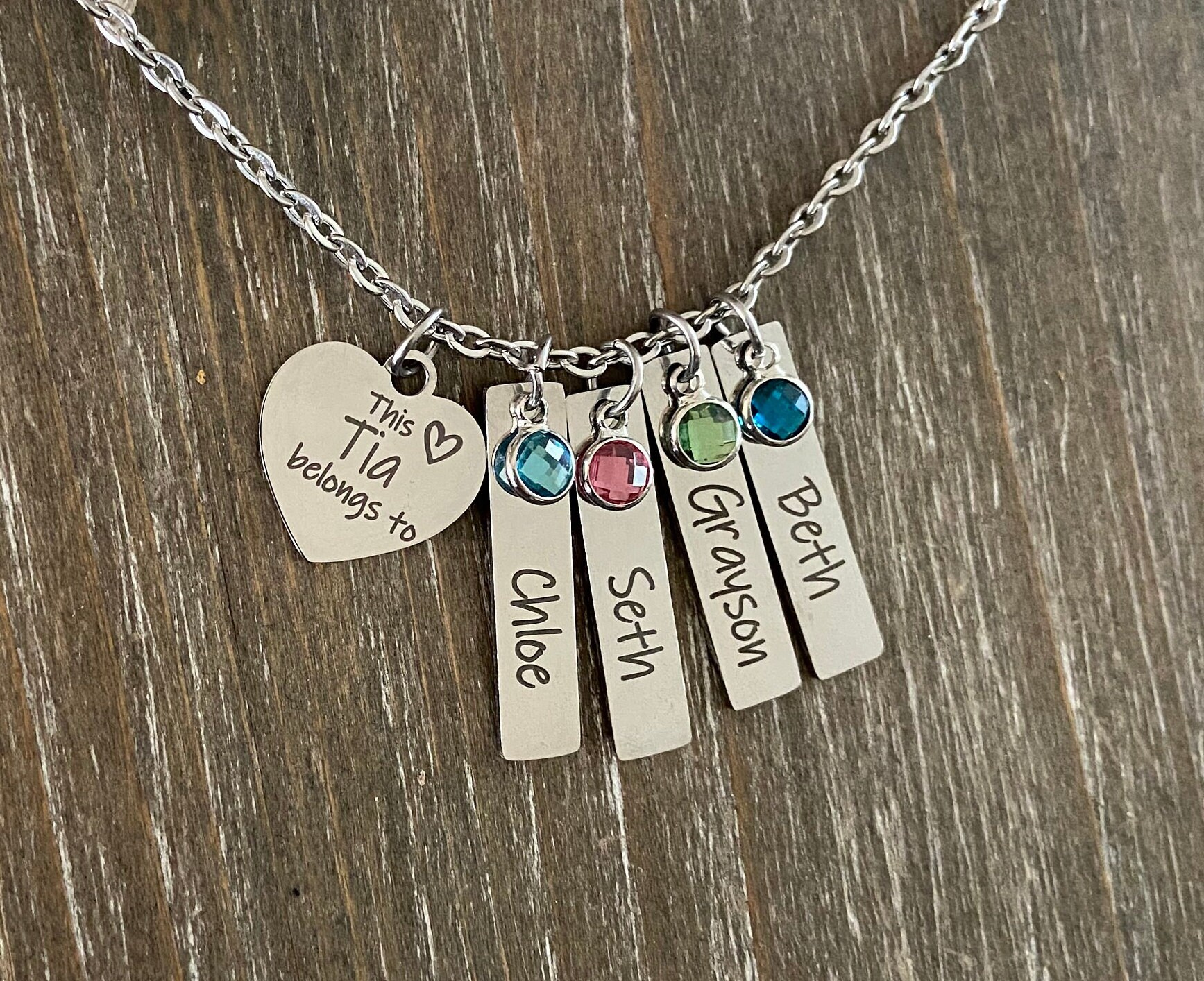 Aunt necklace hotsell with birthstones