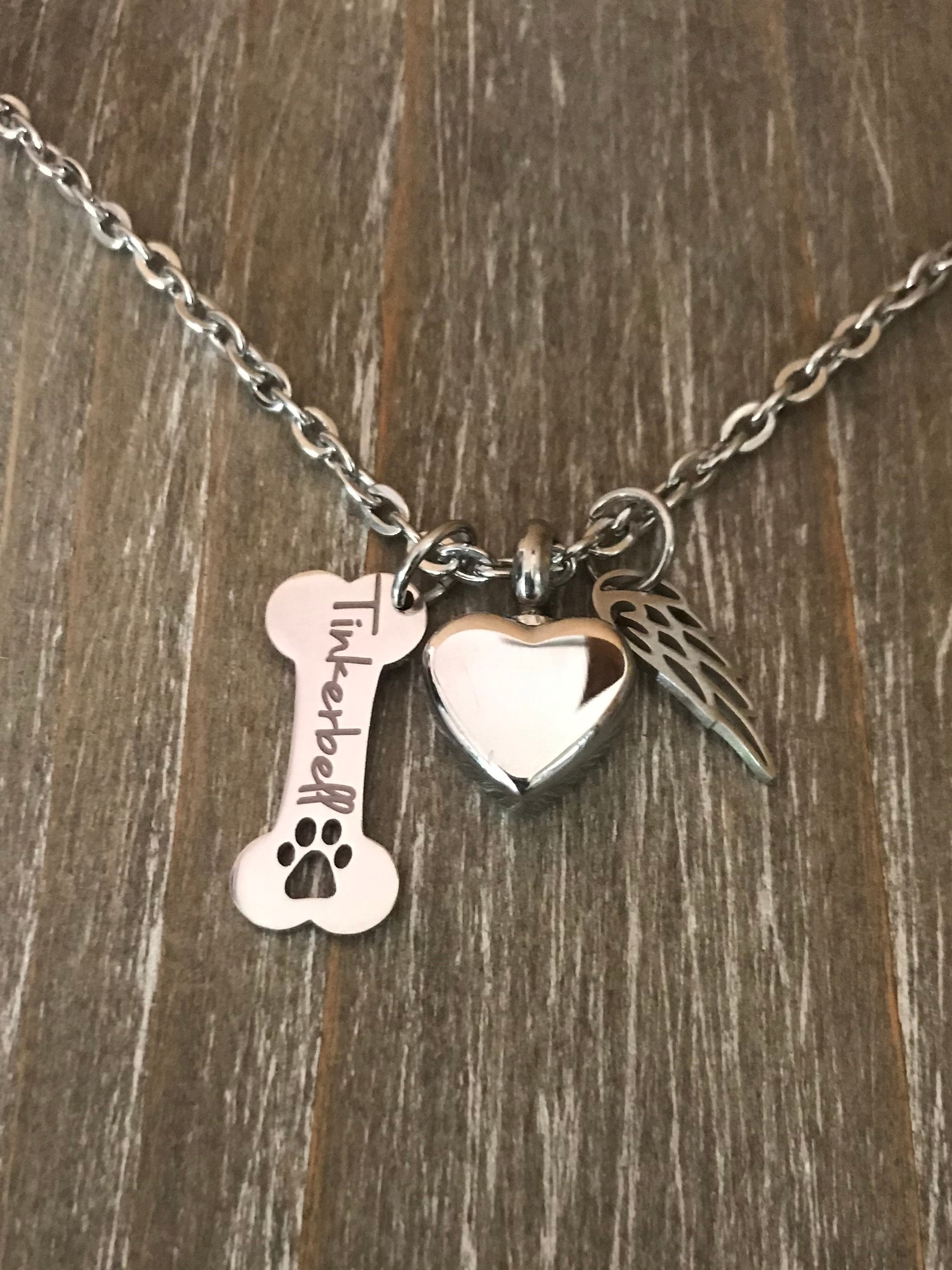 Dog memorial jewelry Heart urn for ashes pet memorial necklace, cremation urn necklace