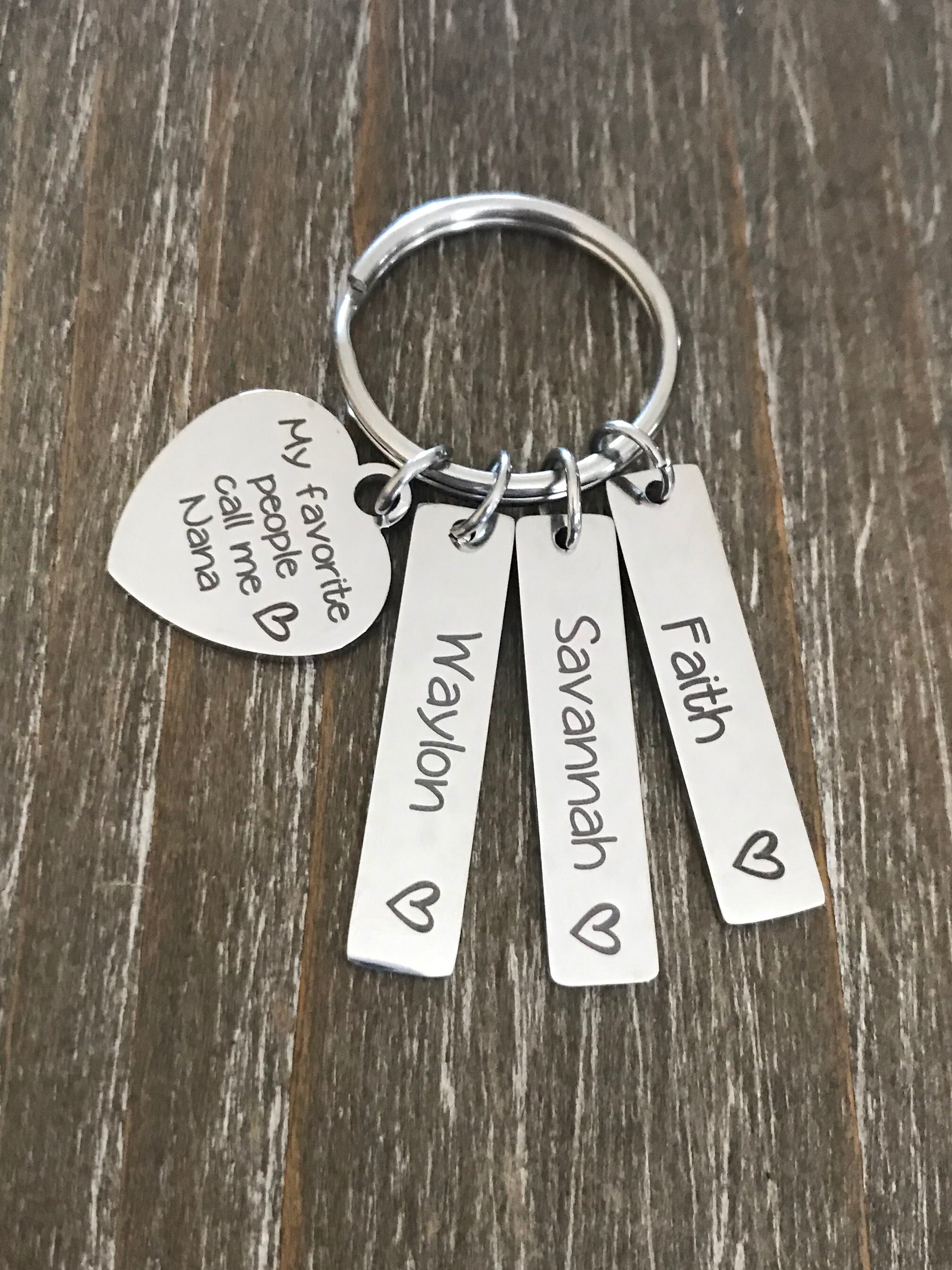 Nana Key chain Gift / Grandma jewelry / children's name Keychain