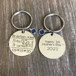 Personalized Baby Gift, New mom Gift, baby announcement keychain, custom new baby gift, baby shower gift, baby stats keychain, infant gift