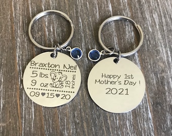 Personalized Baby Gift, New mom Gift, baby announcement keychain, custom new baby gift, baby shower gift, baby stats keychain, infant gift