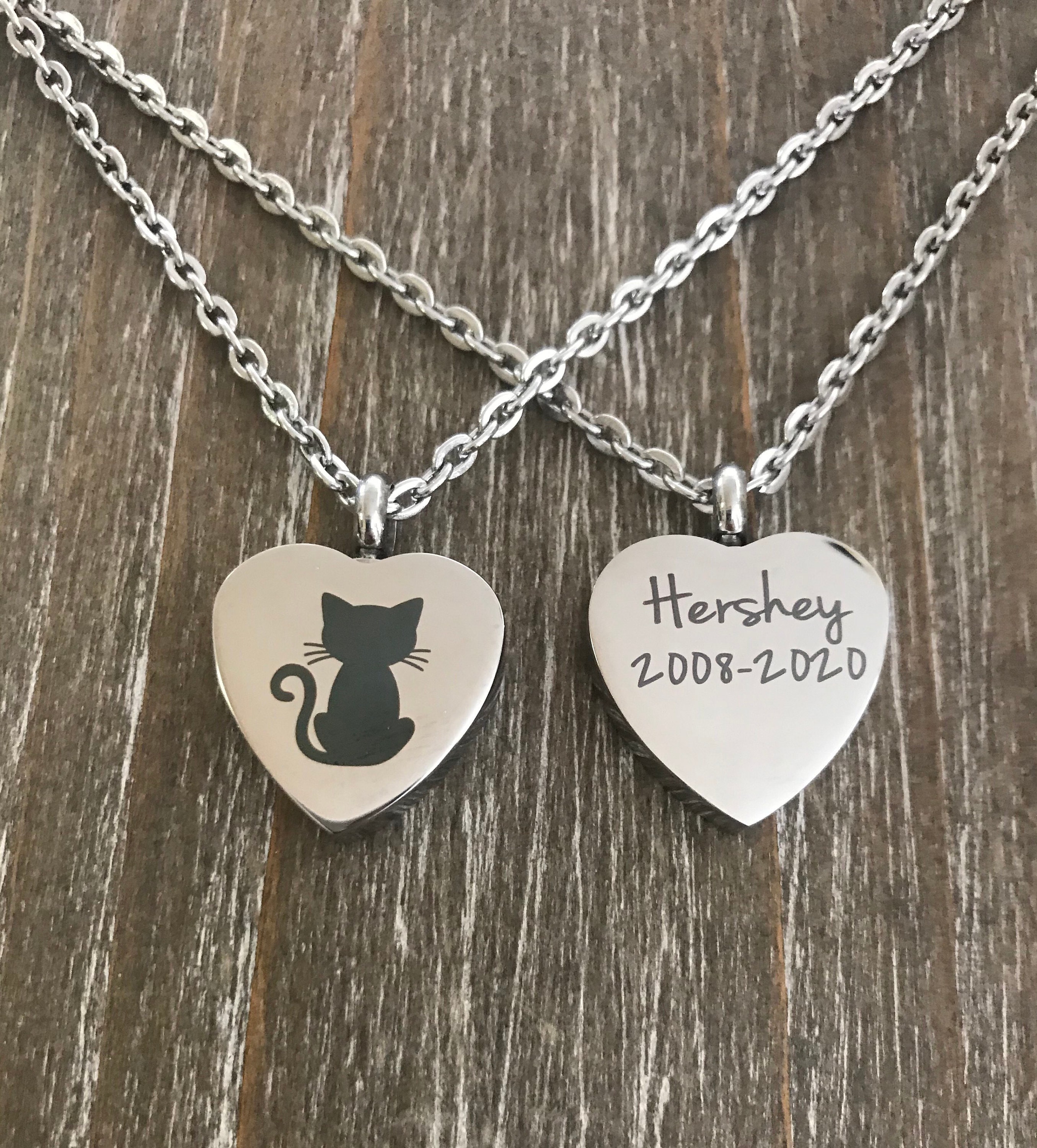 Urn Necklace for Pet Ashes, dog Cat Cremation Necklace, Memorial Necklace,  Personalized Pet Jewelry, Ashes Necklace, Paw print name engraved