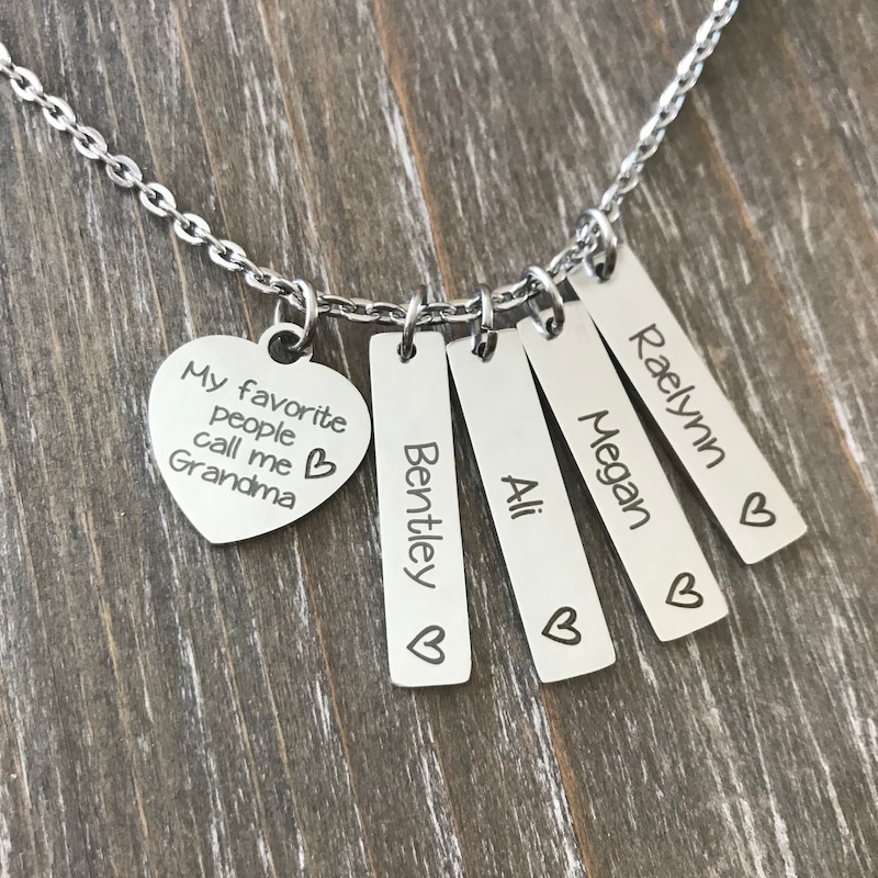 Grandma Jewelry, Grandmother Necklace with Names, Custom Grandma Gift main image 1