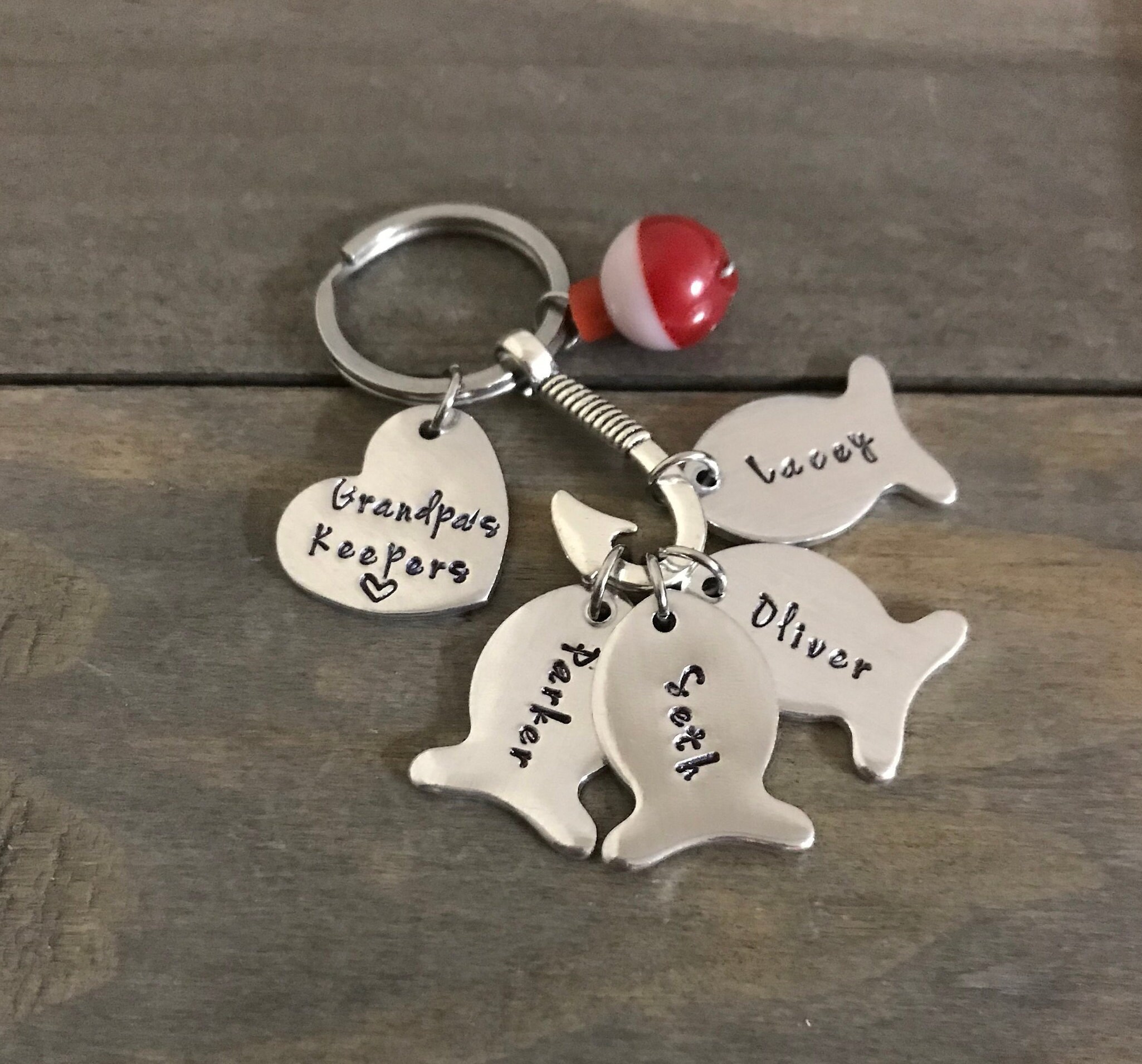 Grandpa Personalized fishing keychain Custom Fish with ...