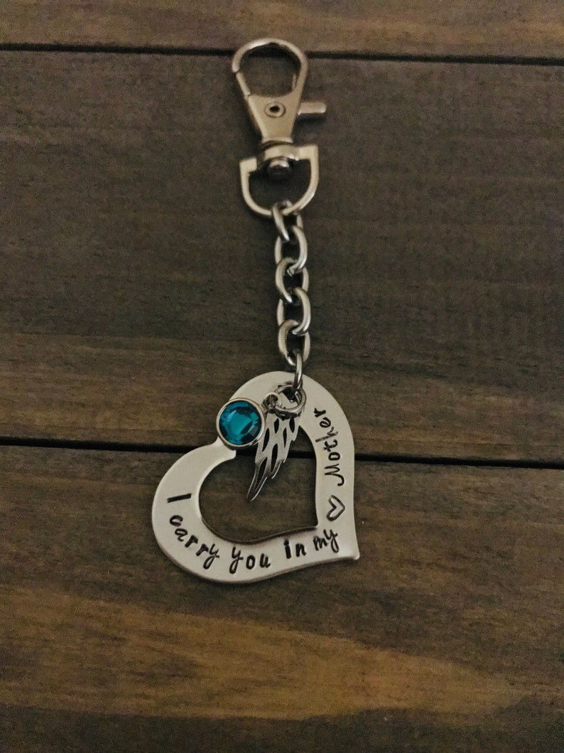 Memorial Keychain Sympathy Gift personalized name birthstone memorial Keychain loss of Daughter son Mother Father Grandma Child Memorial