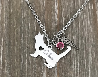 Cat Memorial Necklace, Loss of cat, Pet loss jewelry, pet gift, cat Necklace, Personalized Pet Jewelry Custom Pet Loss Necklace with name