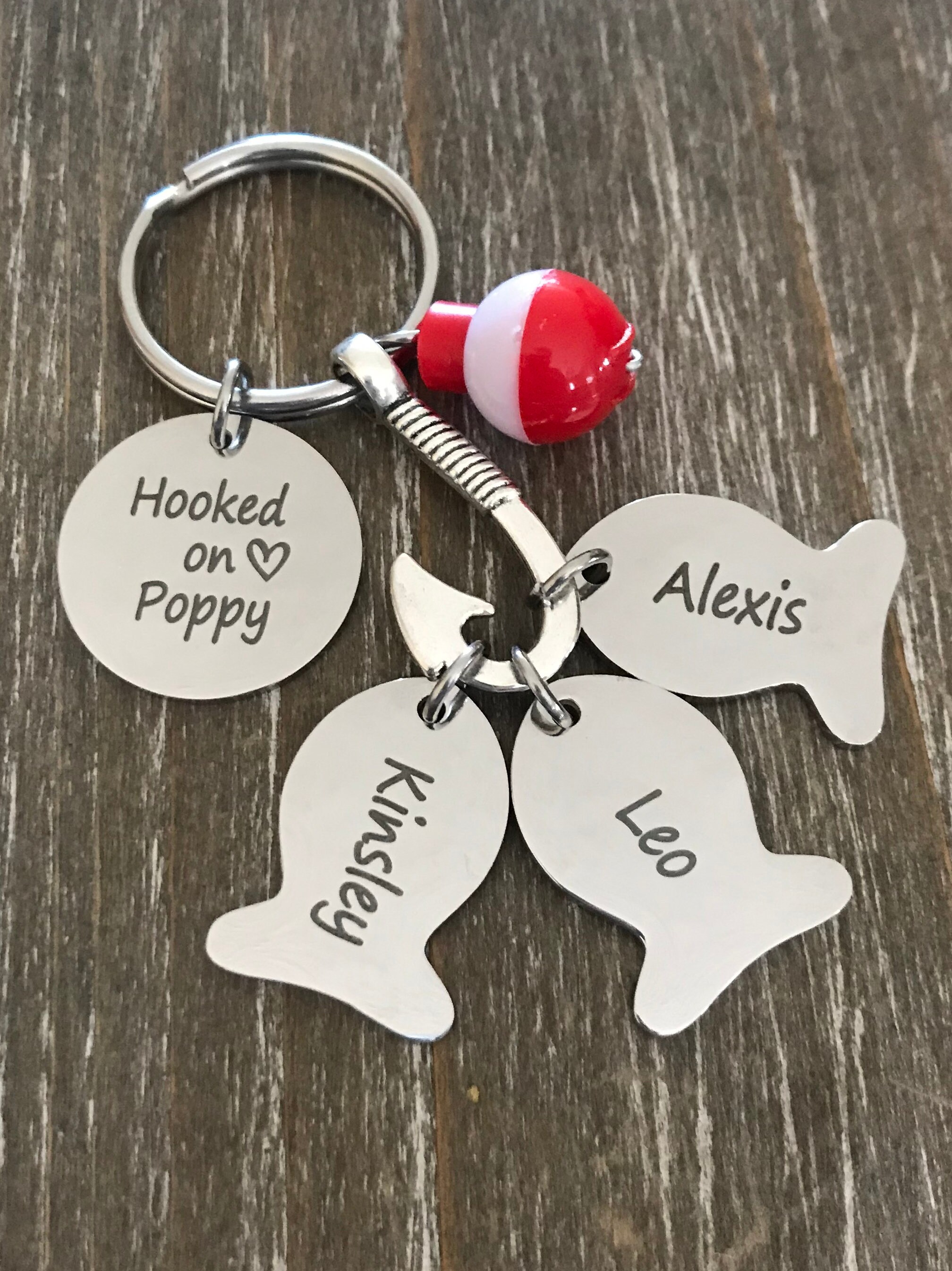 Personalized Fishing Lure Keychain for New Dad Gift for Daddy