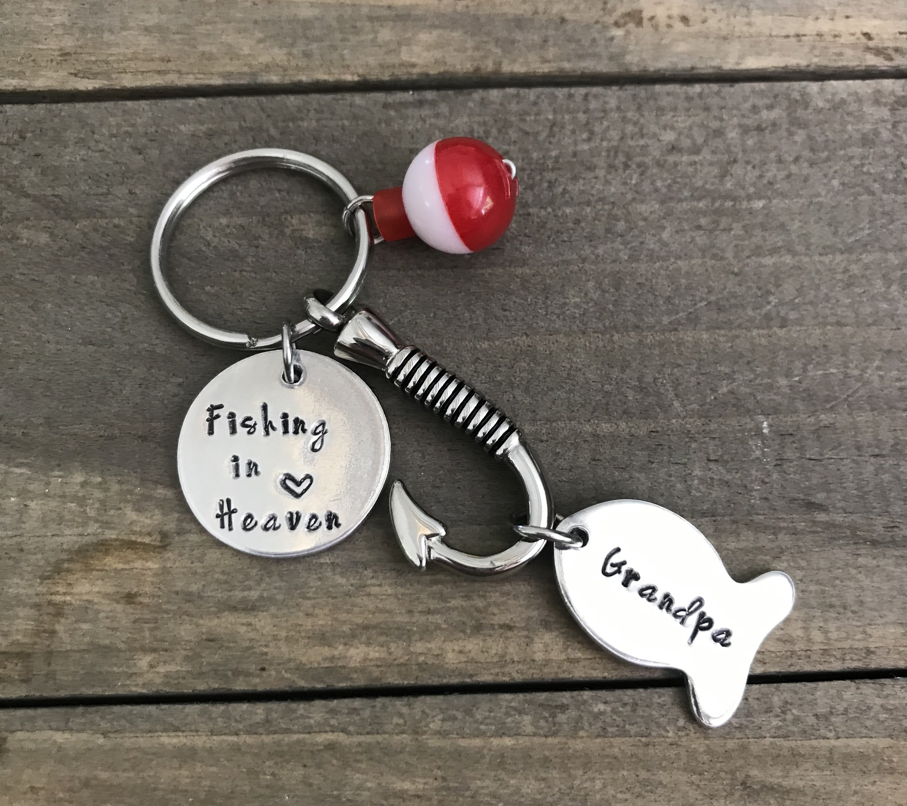 Memorial Fish Hook urn Keychain, personalized name Fishing memorial Key