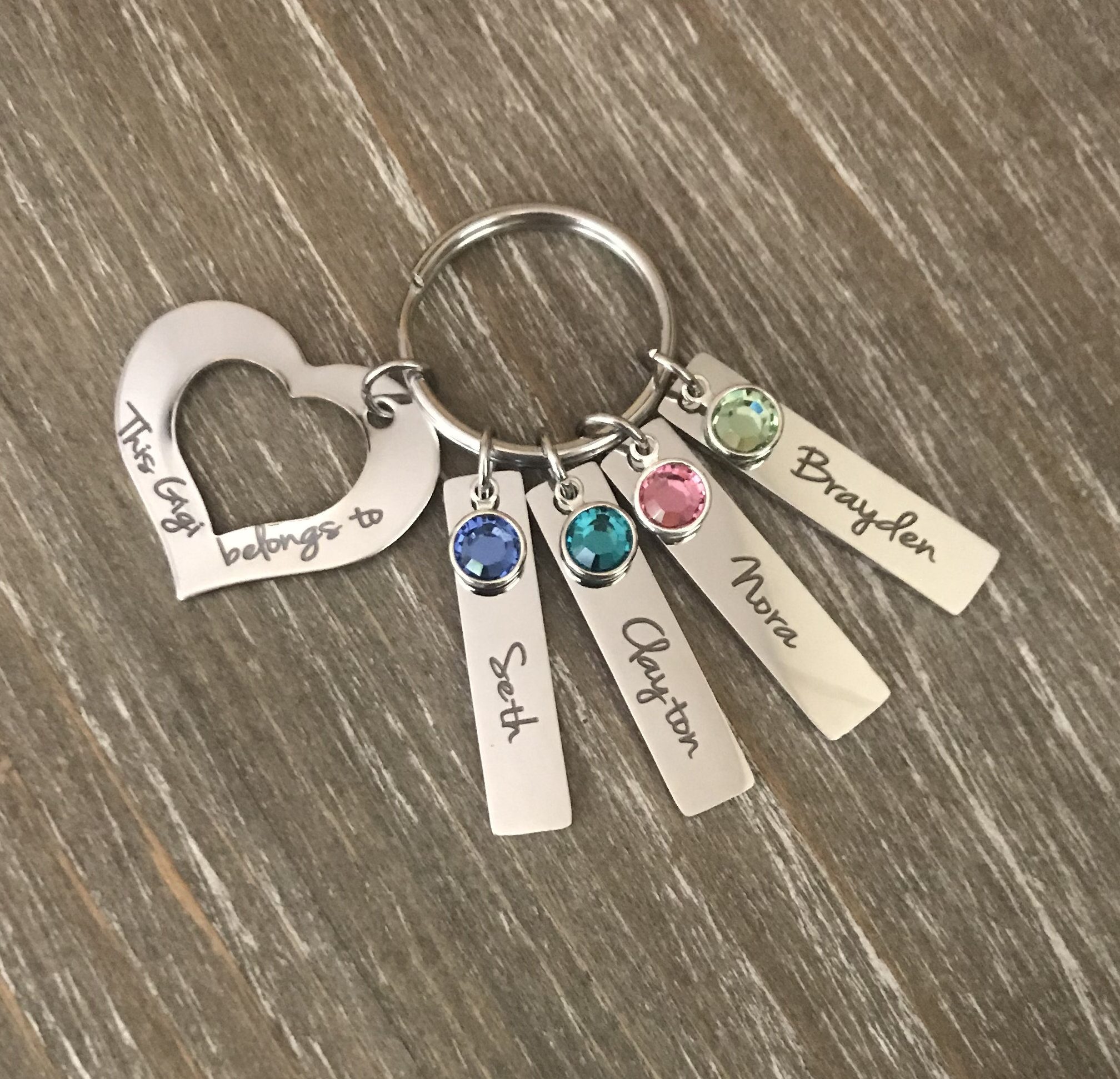 Gigi Keychain – Grandma Heart Charm Jewelry, Gift For Grandma From Grandkids, Mother’s Day, Birthday Present - View #6