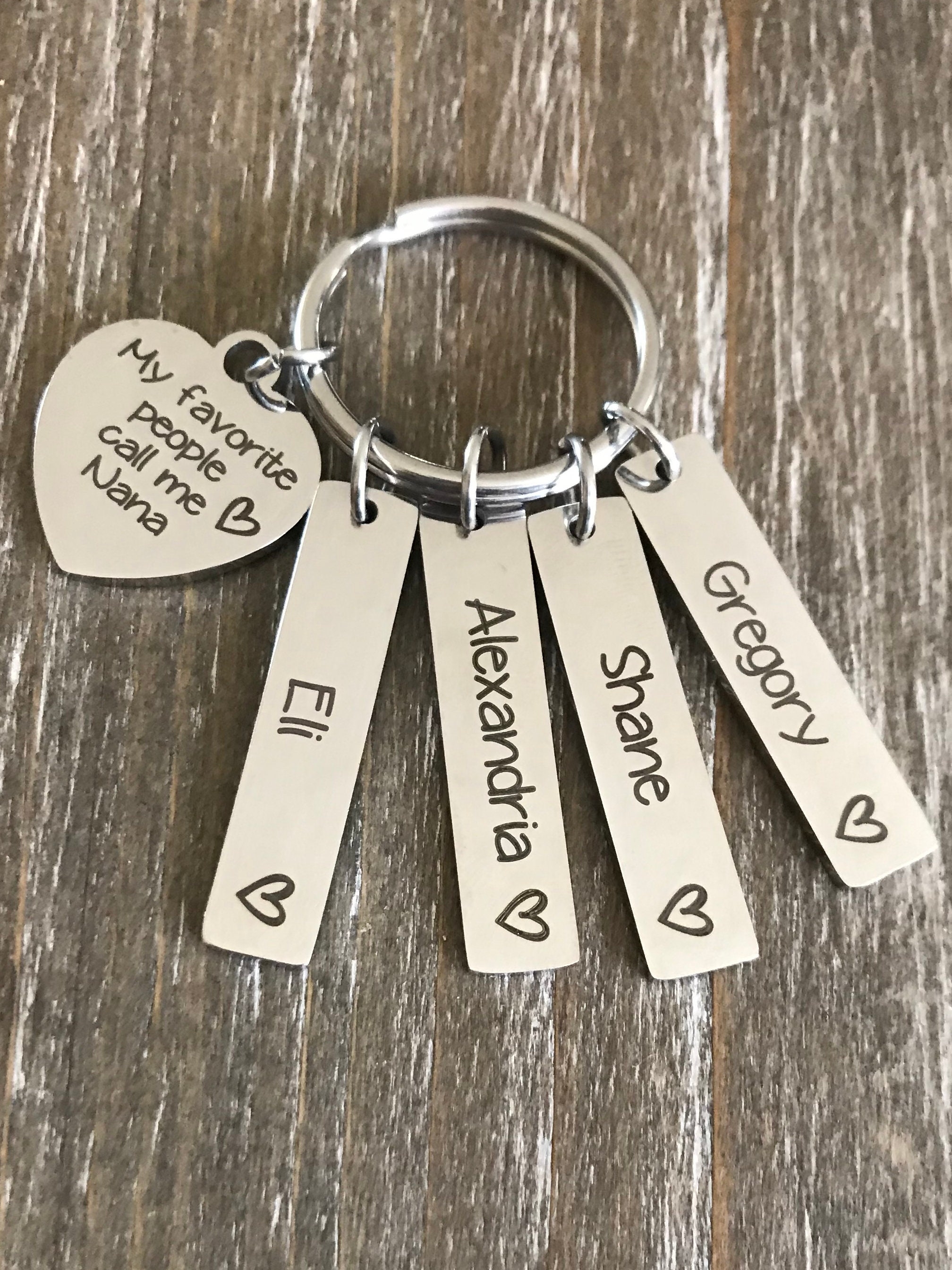 Nana Key chain Gift / Grandma jewelry / children's name Etsy