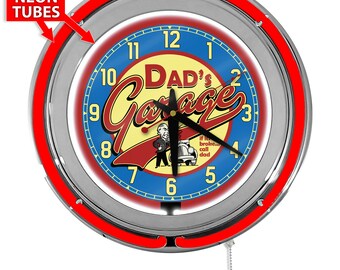 Workshop Wall Clock Personalized Gift Decor Garage Dad Carpenter