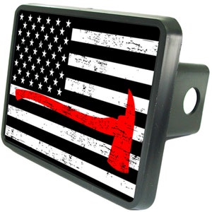 American Flag Firefigher Axe Trailer Hitch Cover