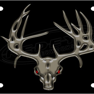 Deer Skull License Plate Tag