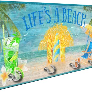 Redeye Laserworks の Life&#39;s A Beach サイン キーラック ハンガー