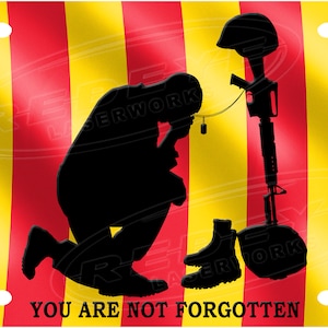 Vietnam Veteran &quot;Never Forgotten&quot; Service Flag License Plate Tag