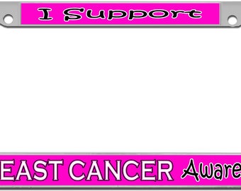 Breast Cancer Awareness Support License Plate Frame